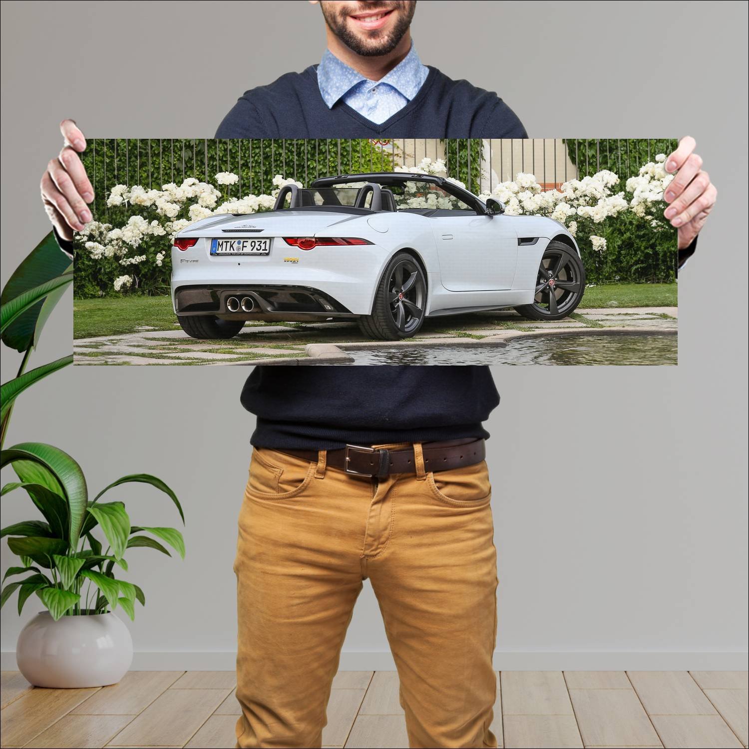 Cuadro grande 30x80cm 2017 jaguar f type convertib 461 Jaguar