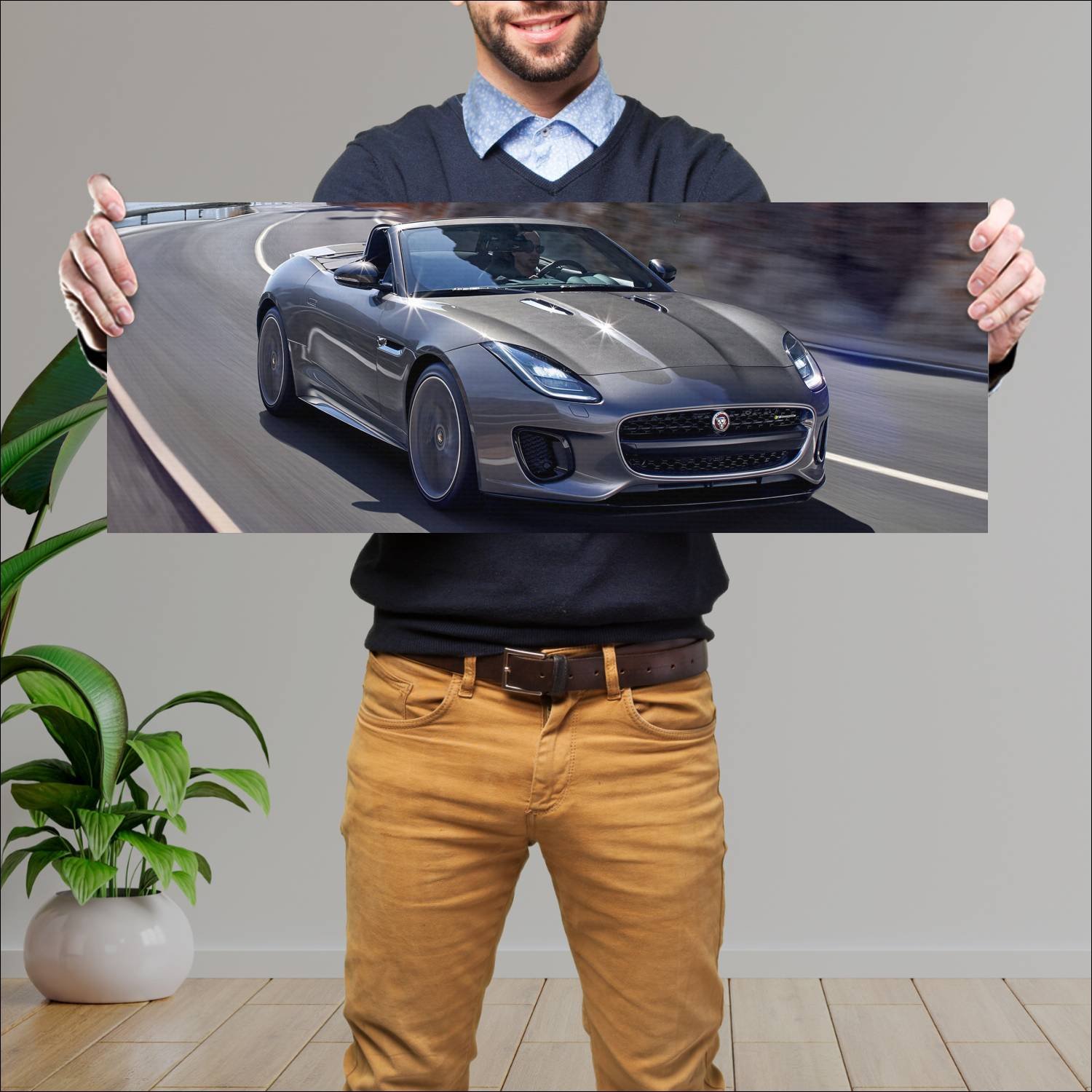 Cuadro grande 30x80cm 2017 jaguar f type convertib 462 Jaguar