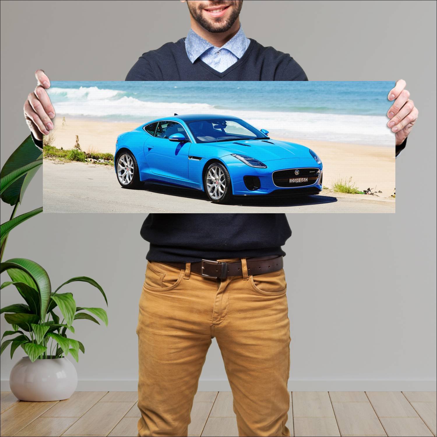 Cuadro grande 30x80cm 2017 jaguar f type coupe r d 465 Jaguar