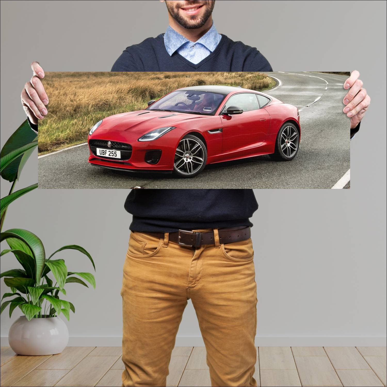 Cuadro grande 30x80cm 2017 jaguar f type coupe r d 466 Jaguar