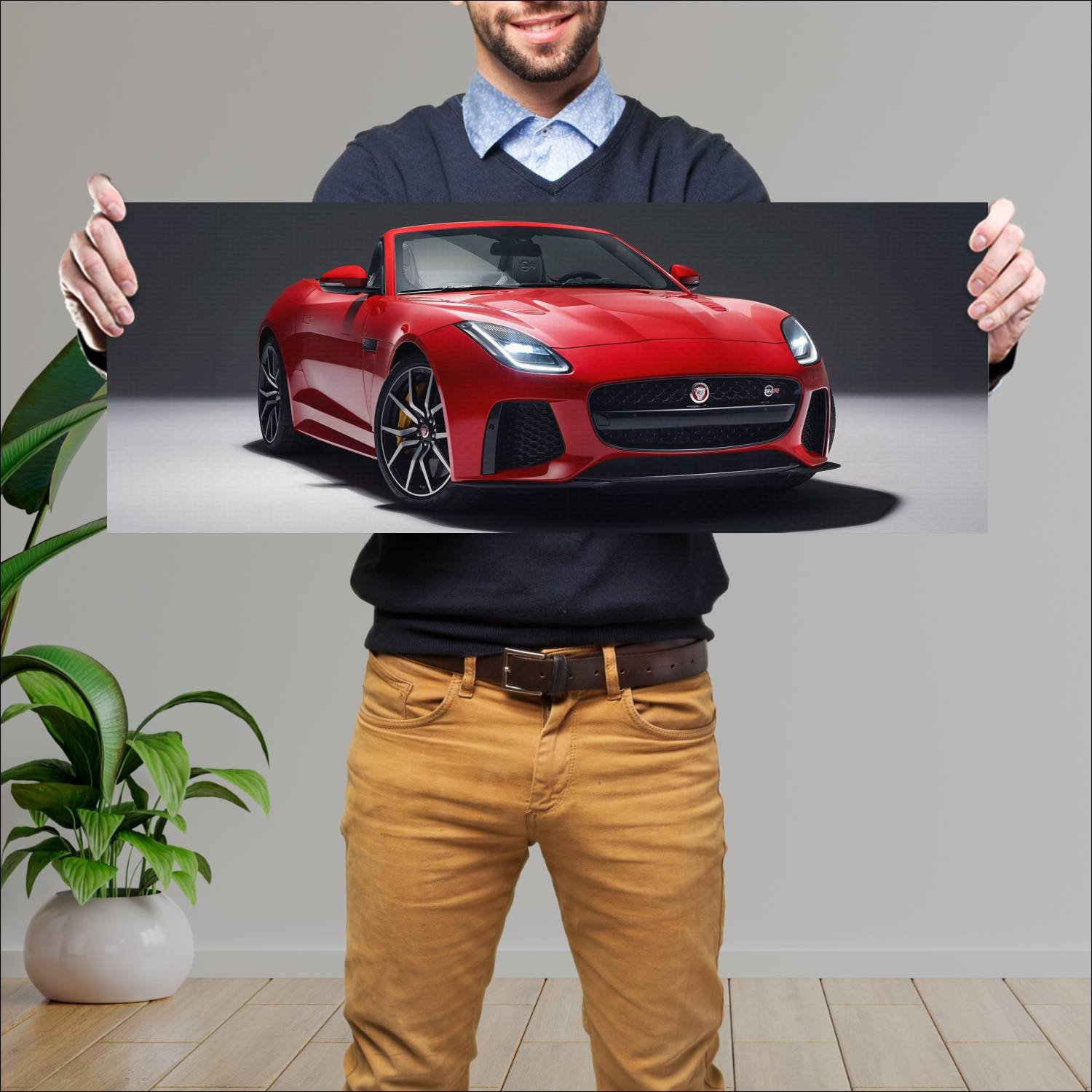 Cuadro grande 30x80cm 2017 jaguar f type svr conve 468 Jaguar