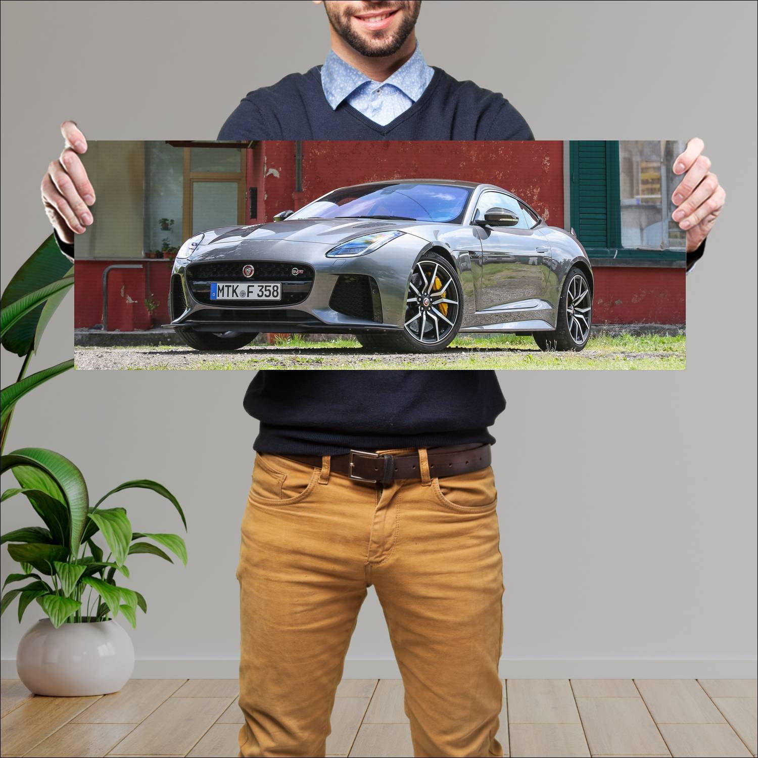 Cuadro grande 30x80cm 2017 jaguar f type svr coupe 470 Jaguar