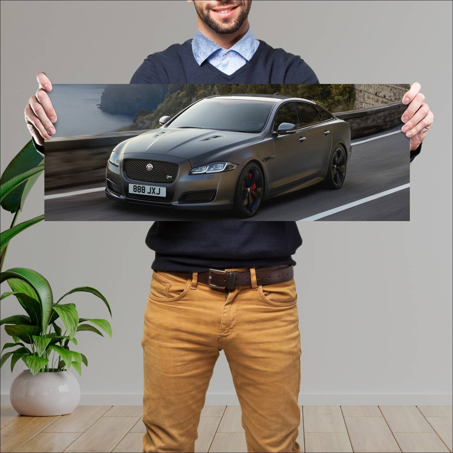 Cuadro grande 30x80cm 2017 jaguar xjr575 auto 482 Jaguar