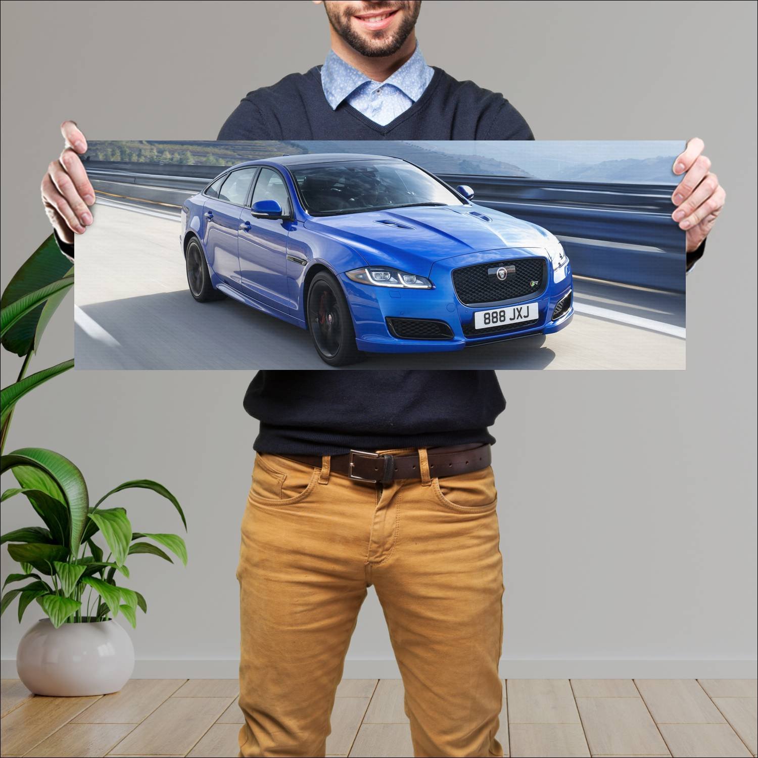 Cuadro grande 30x80cm 2017 jaguar xjr575 lwb auto 484 Jaguar