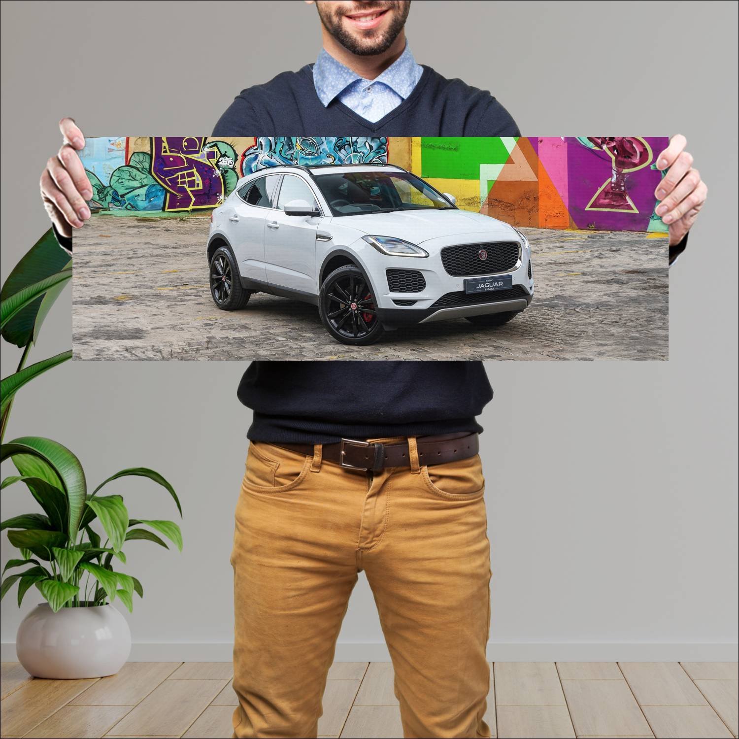 Cuadro grande 30x80cm 2018 jaguar e pace za auto 495 Jaguar