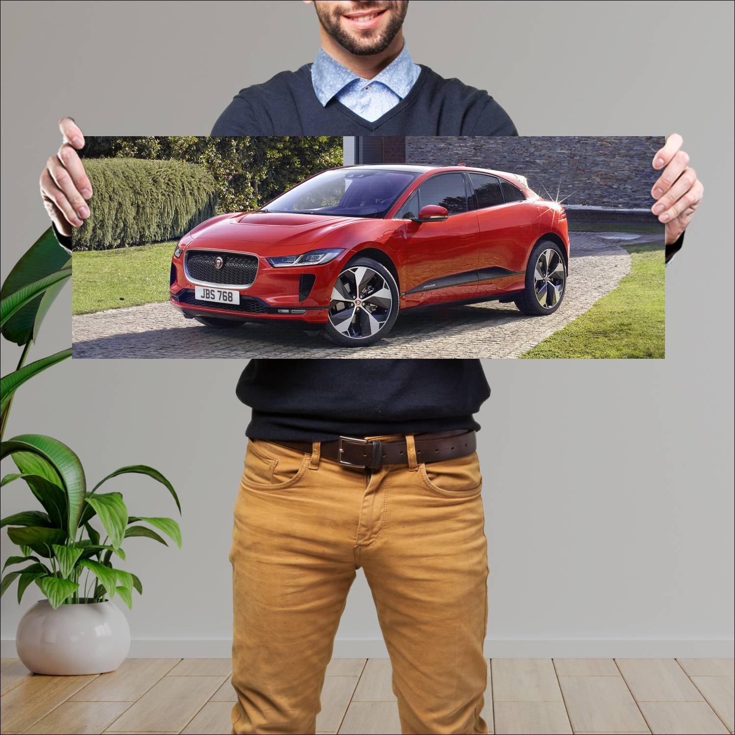 Cuadro grande 30x80cm 2018 jaguar i pace auto 508 Jaguar