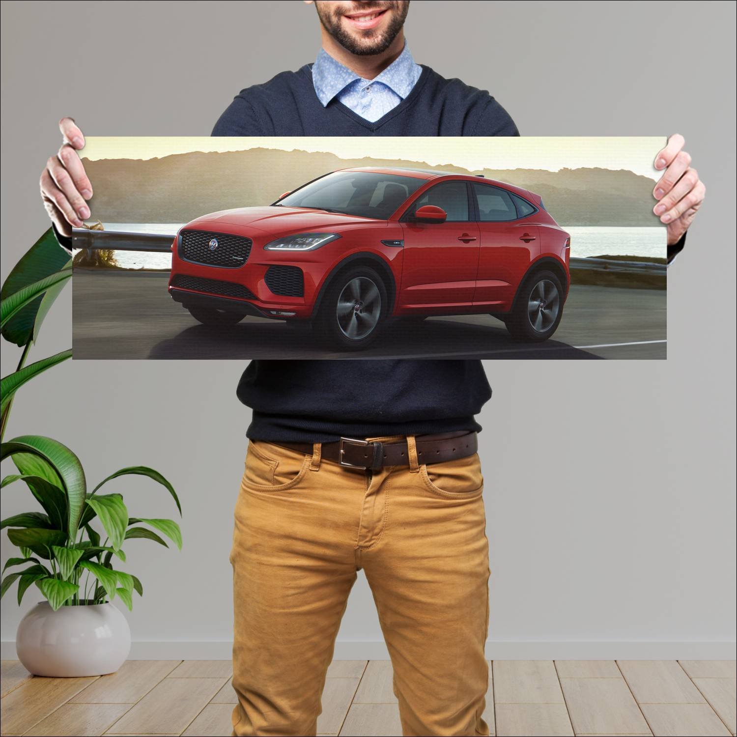Cuadro grande 30x80cm 2019 jaguar e pace chequered 518 Jaguar