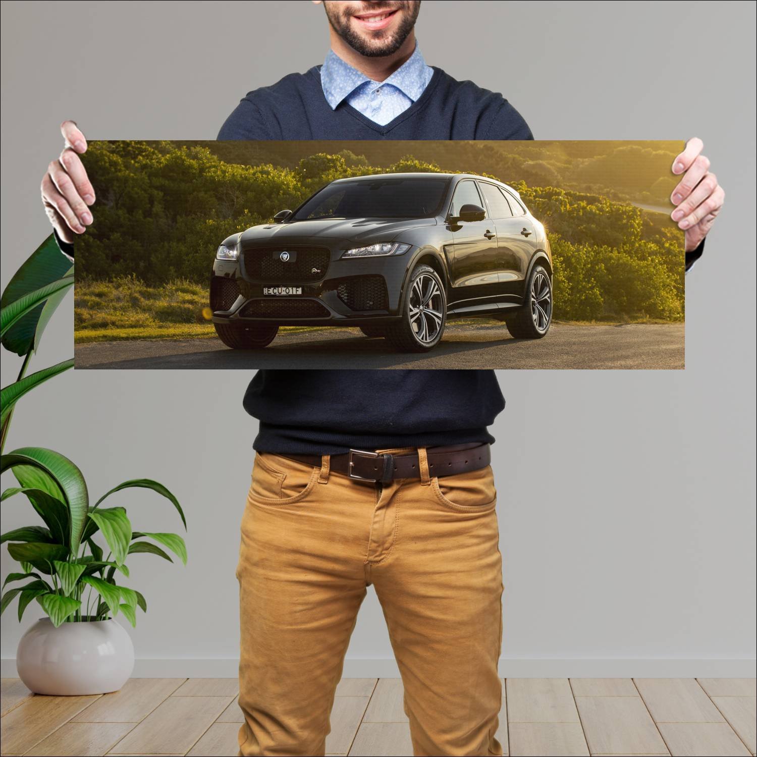 Cuadro grande 30x80cm 2019 jaguar f pace svr au 95 522 Jaguar
