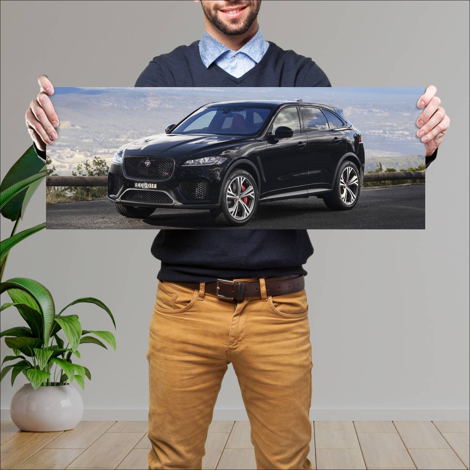 Cuadro grande 30x80cm 2019 jaguar f pace svr au 95 523 Jaguar