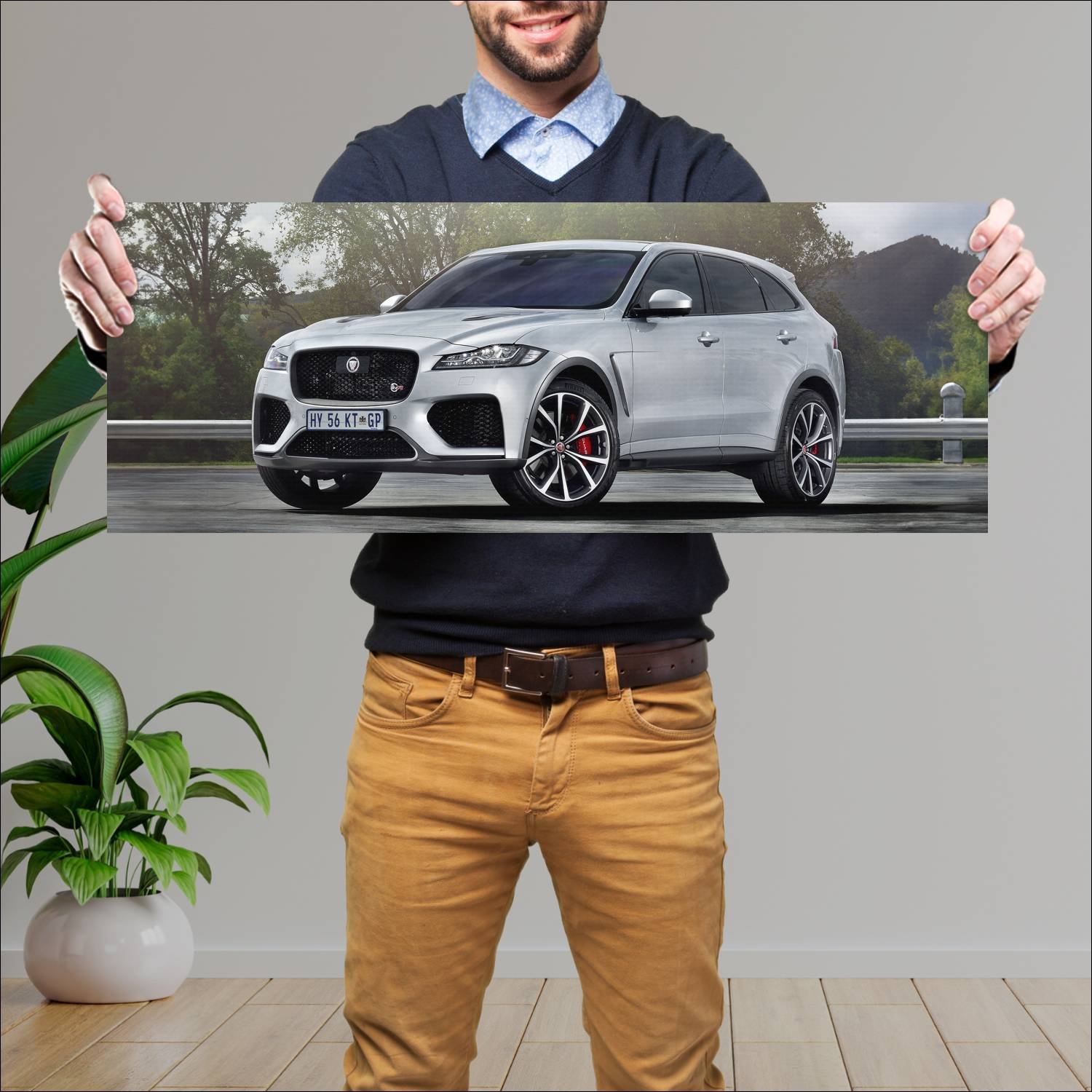 Cuadro grande 30x80cm 2019 jaguar f pace svr za 90 525 Jaguar