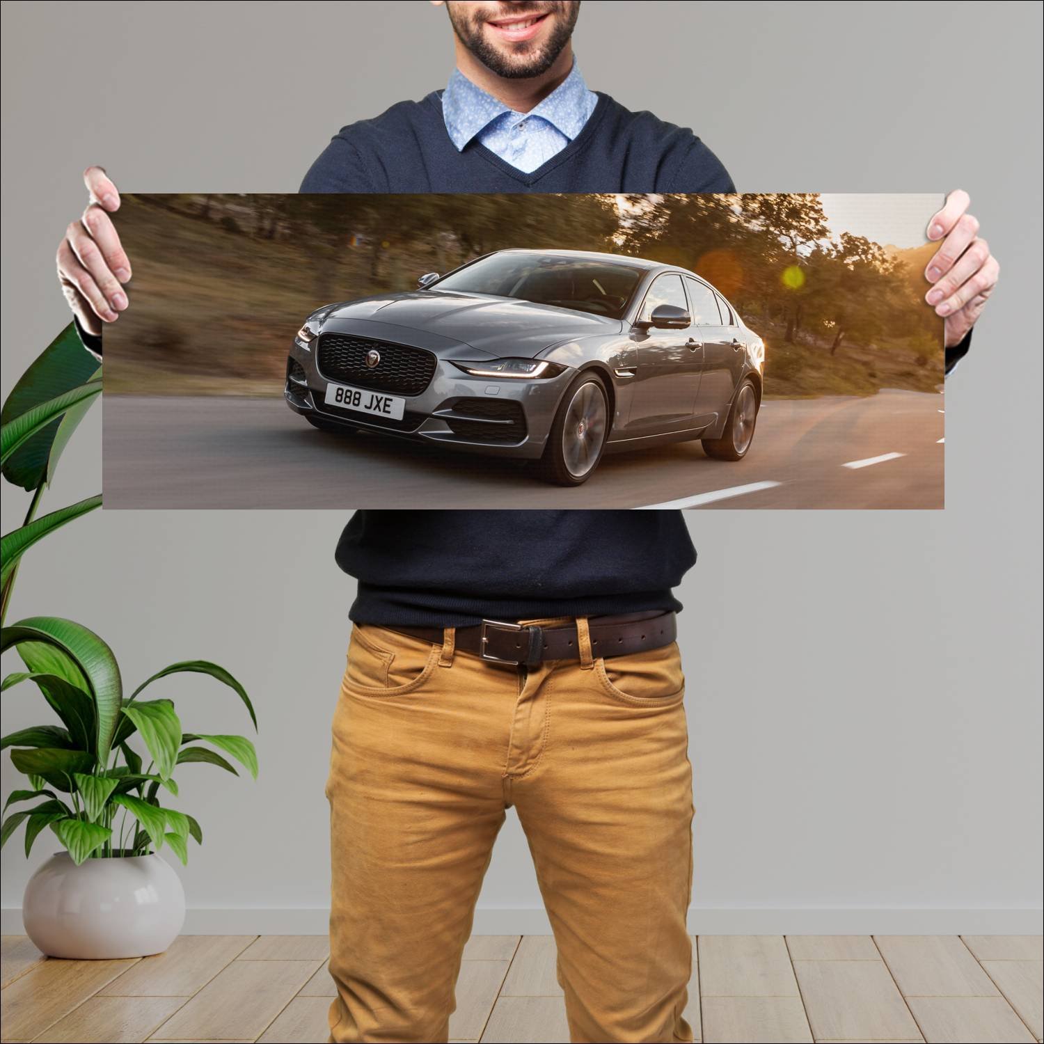 Cuadro grande 30x80cm 2019 jaguar xe auto 527 Jaguar