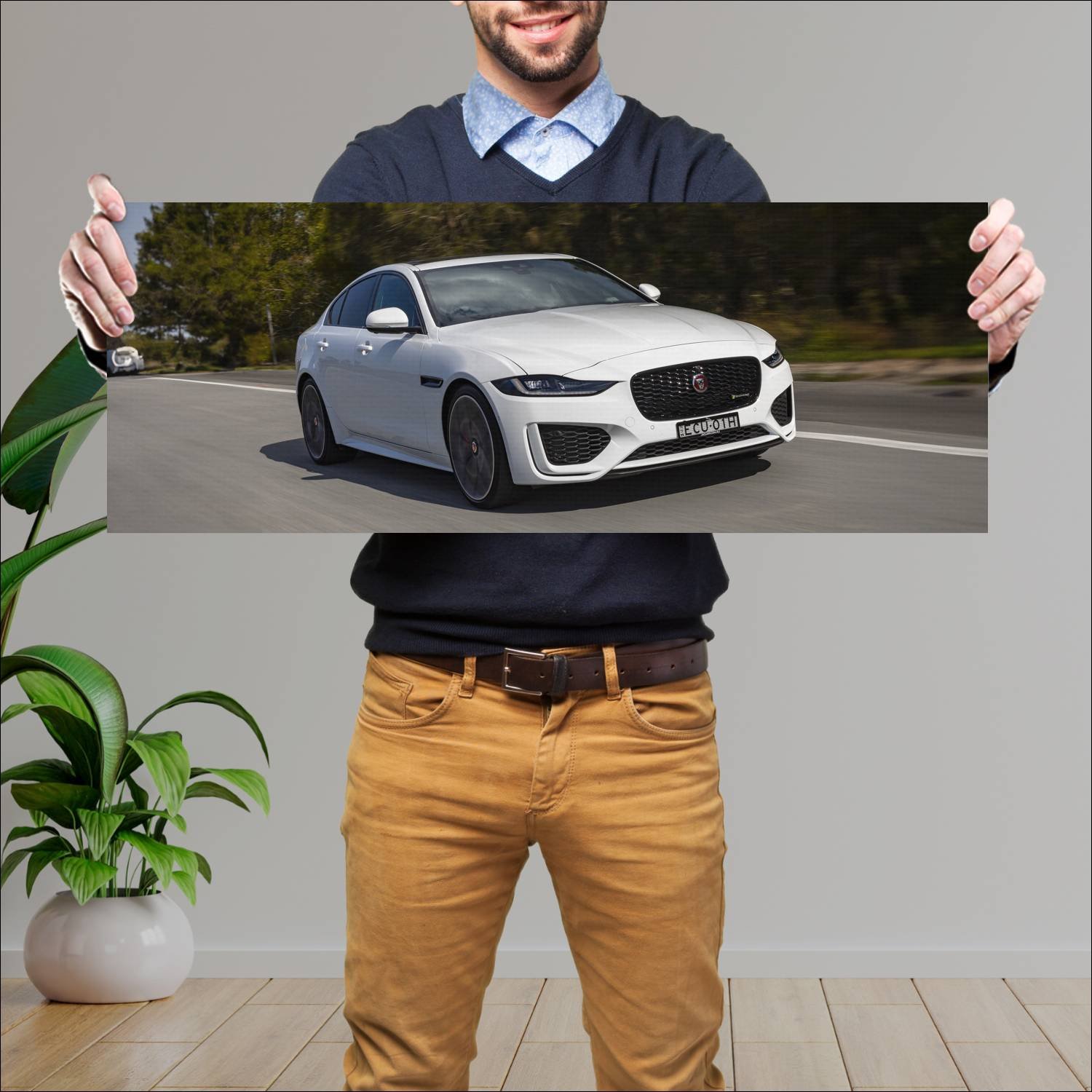 Cuadro grande 30x80cm 2019 jaguar xe r dynamic au 533 Jaguar