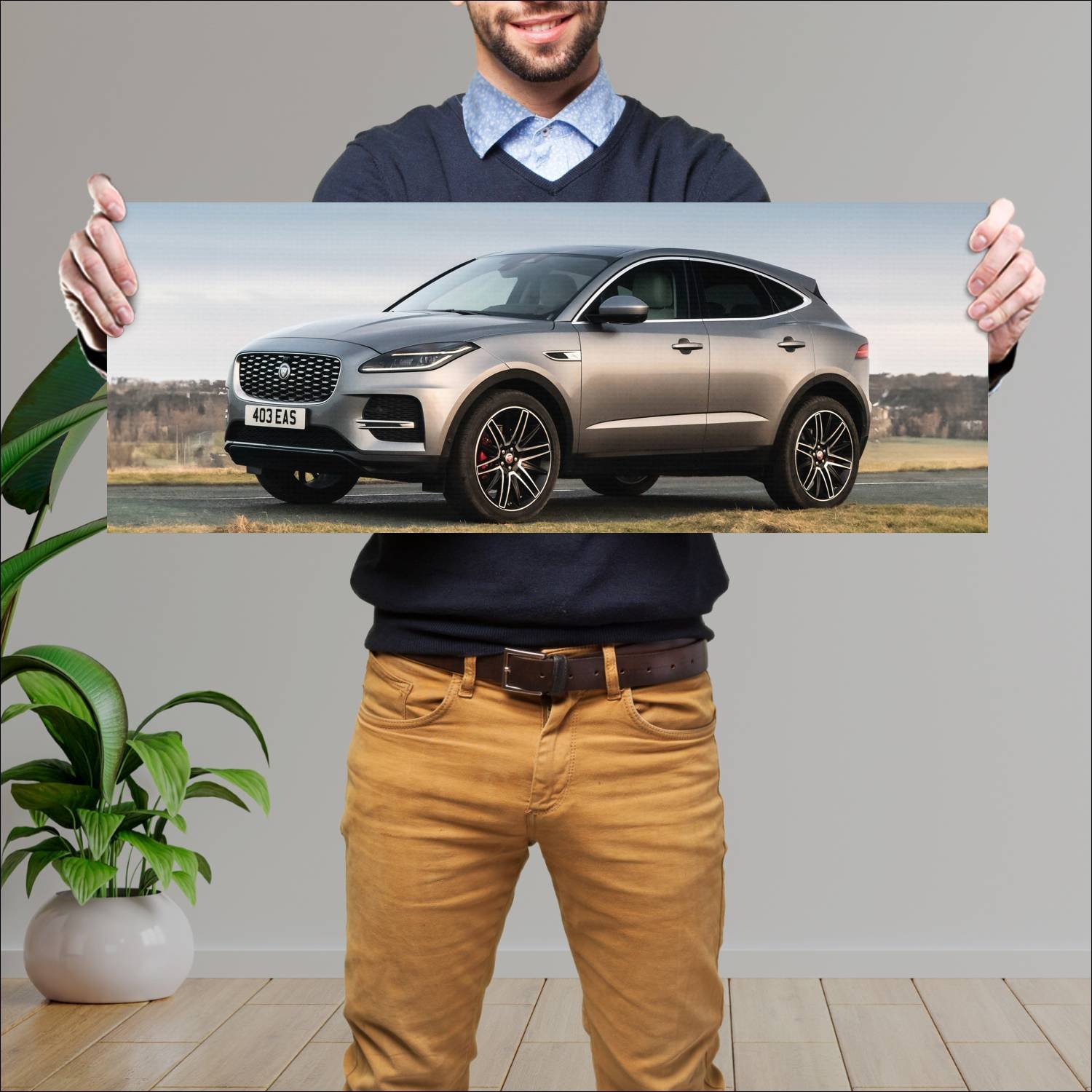Cuadro grande 30x80cm 2020 jaguar e pace auto 541 Jaguar