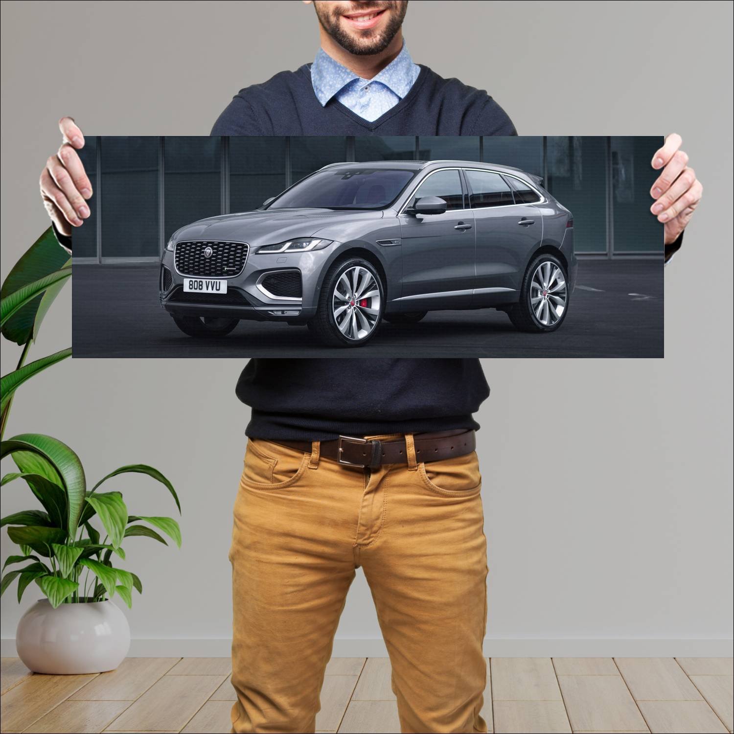 Cuadro grande 30x80cm 2020 jaguar f pace r dynamic 548 Jaguar