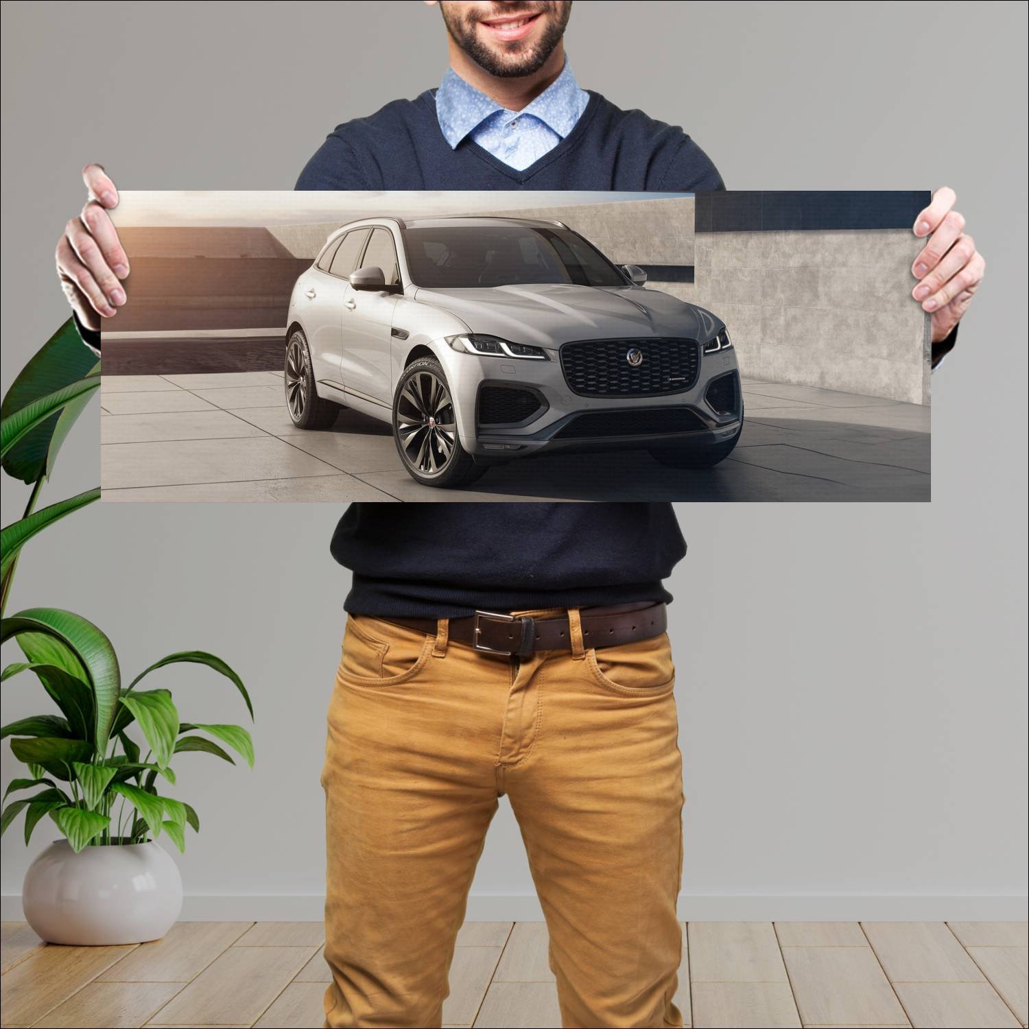 Cuadro grande 30x80cm 2020 jaguar f pace r dynamic 549 Jaguar