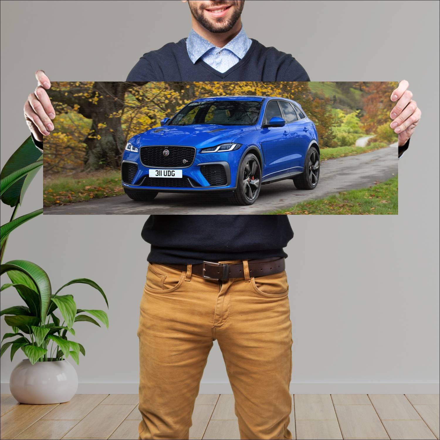 Cuadro grande 30x80cm 2020 jaguar f pace svr auto 550 Jaguar