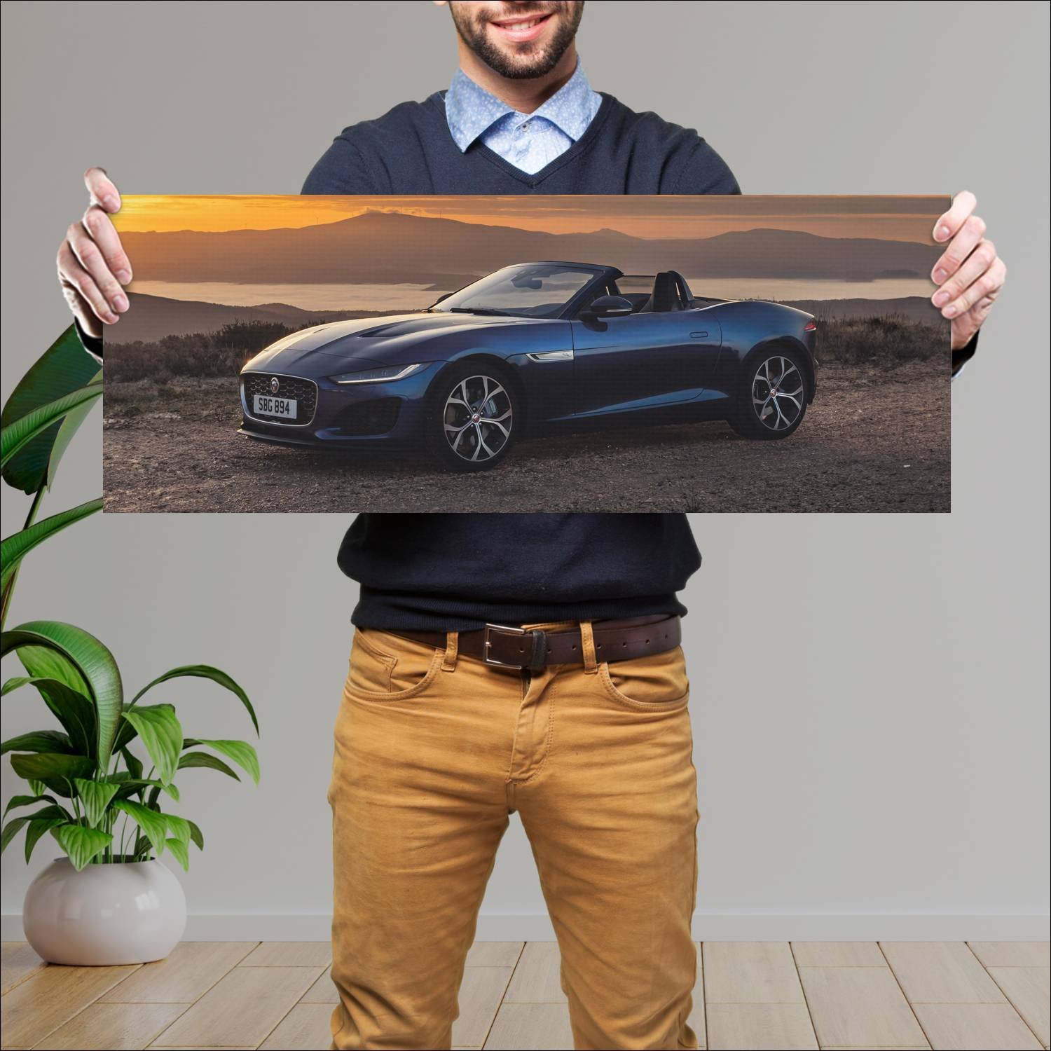 Cuadro grande 30x80cm 2020 jaguar f type convertib 551 Jaguar