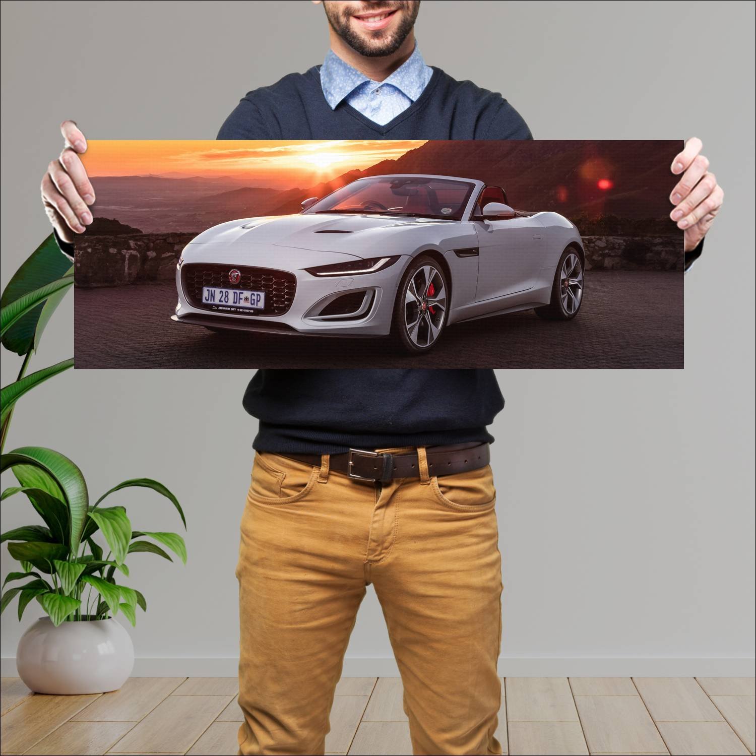 Cuadro grande 30x80cm 2020 jaguar f type convertib 552 Jaguar