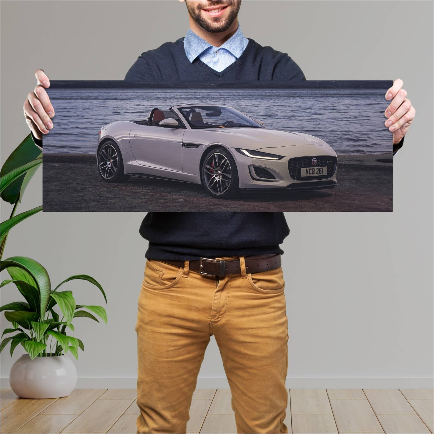 Cuadro grande 30x80cm 2020 jaguar f type convertib 556 Jaguar