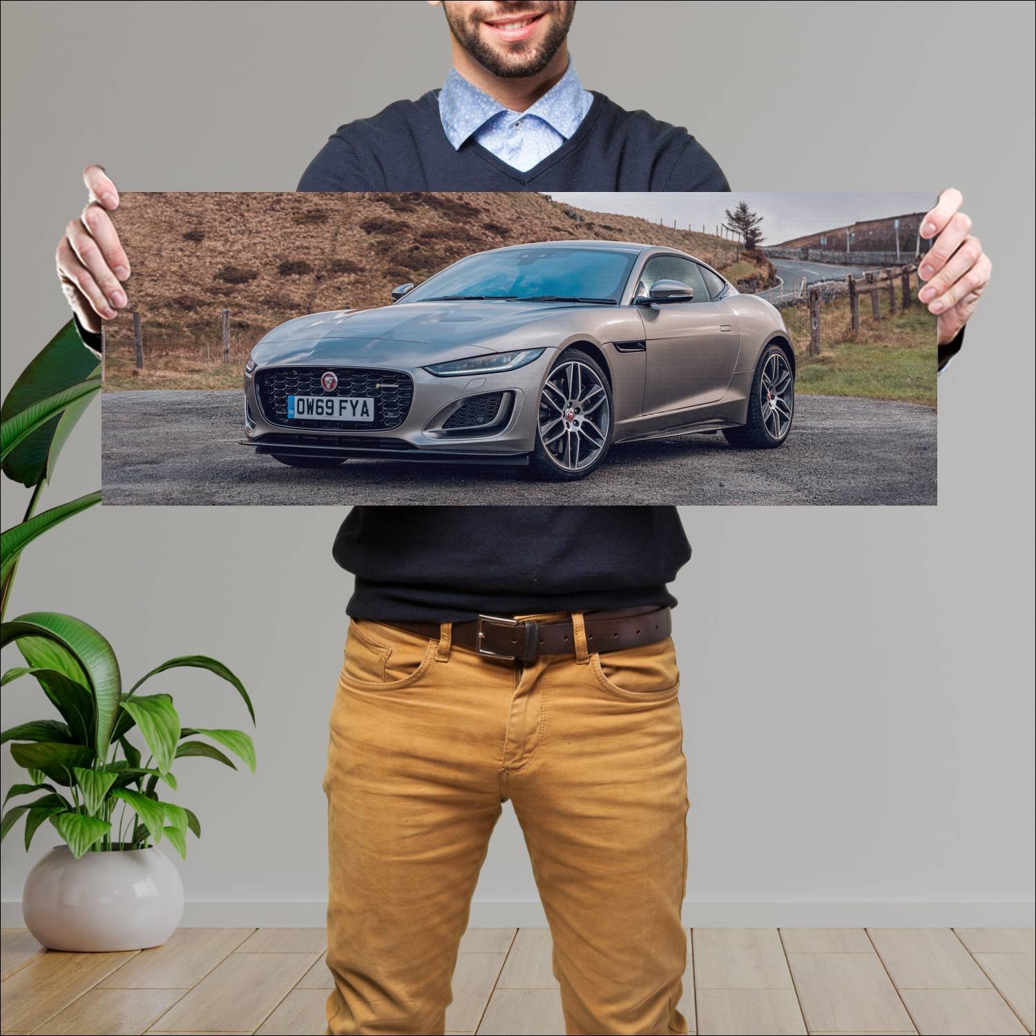 Cuadro grande 30x80cm 2020 jaguar f type coupe r d 559 Jaguar