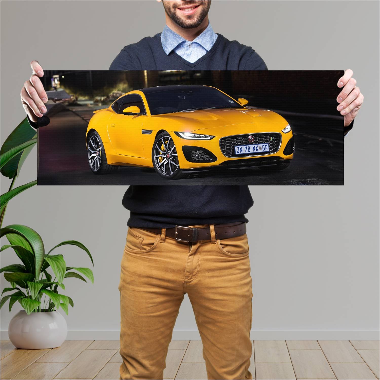 Cuadro grande 30x80cm 2020 jaguar f type r coupe z 562 Jaguar