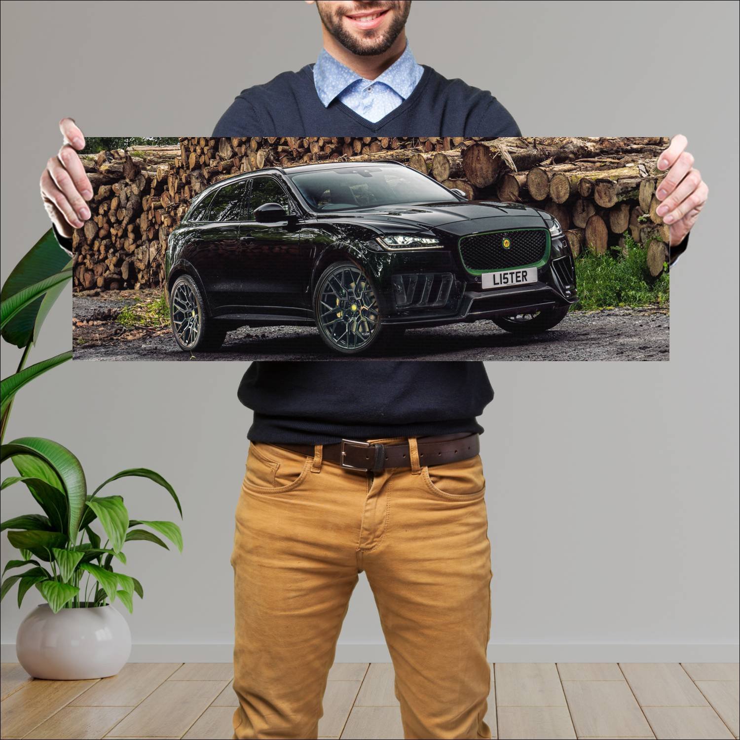 Cuadro grande 30x80cm 2020 lister stealth auto 573 Jaguar