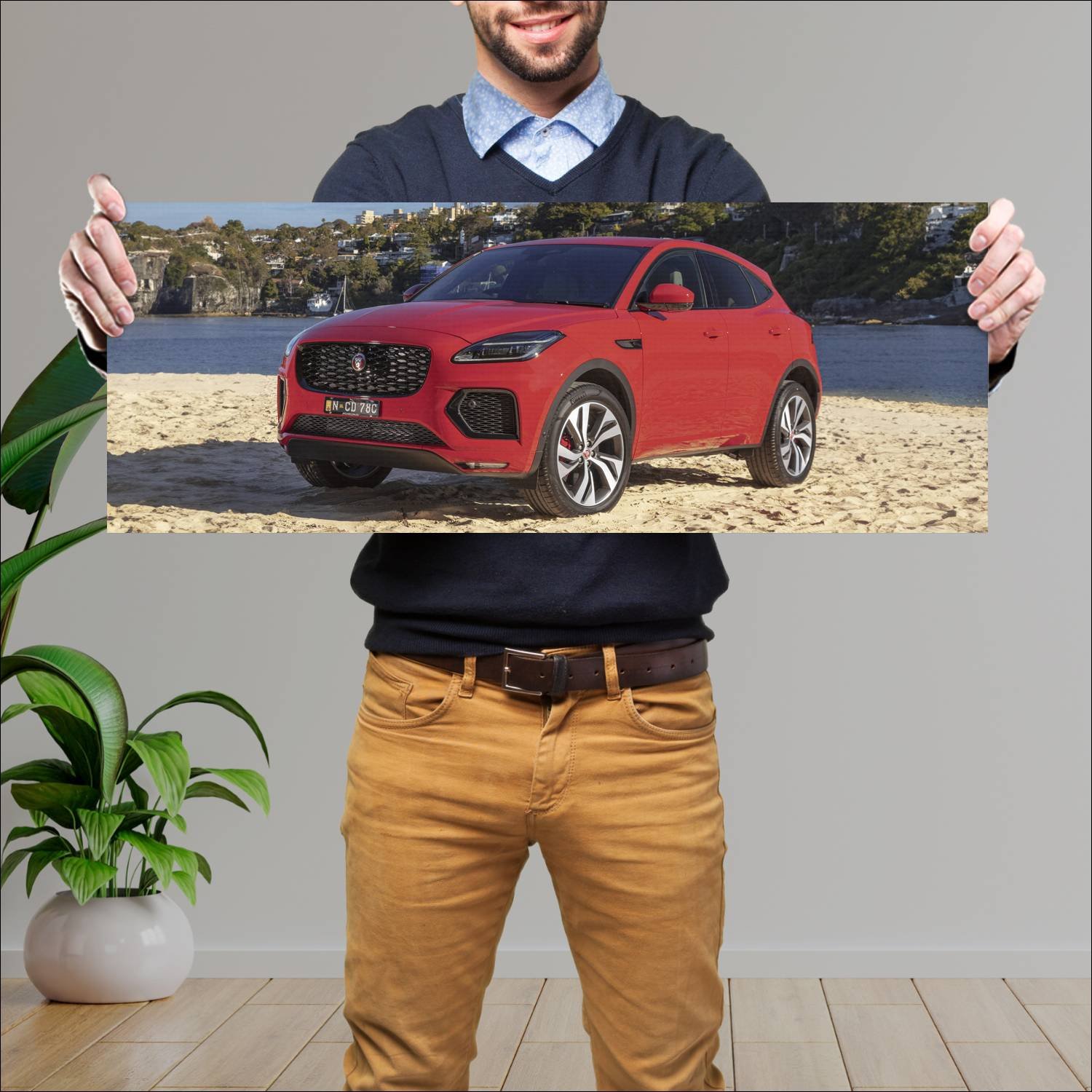 Cuadro grande 30x80cm 2021 jaguar e pace sport au 576 Jaguar