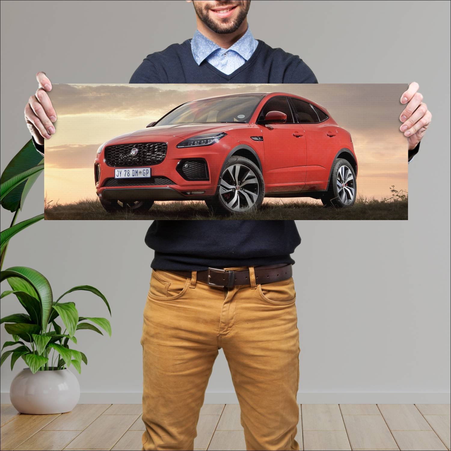 Cuadro grande 30x80cm 2021 jaguar e pace sport za 578 Jaguar