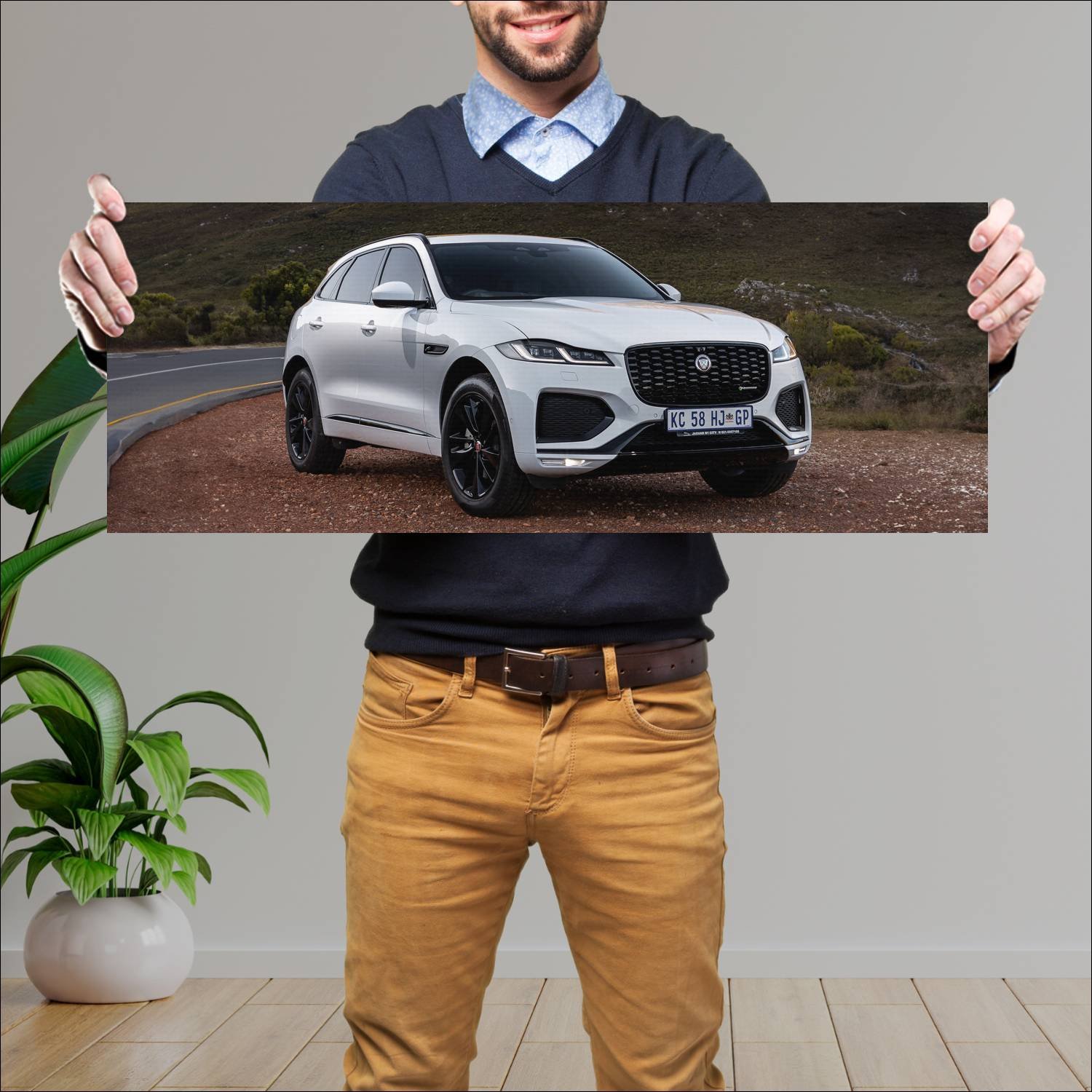 Cuadro grande 30x80cm 2021 jaguar f pace r dynamic 580 Jaguar