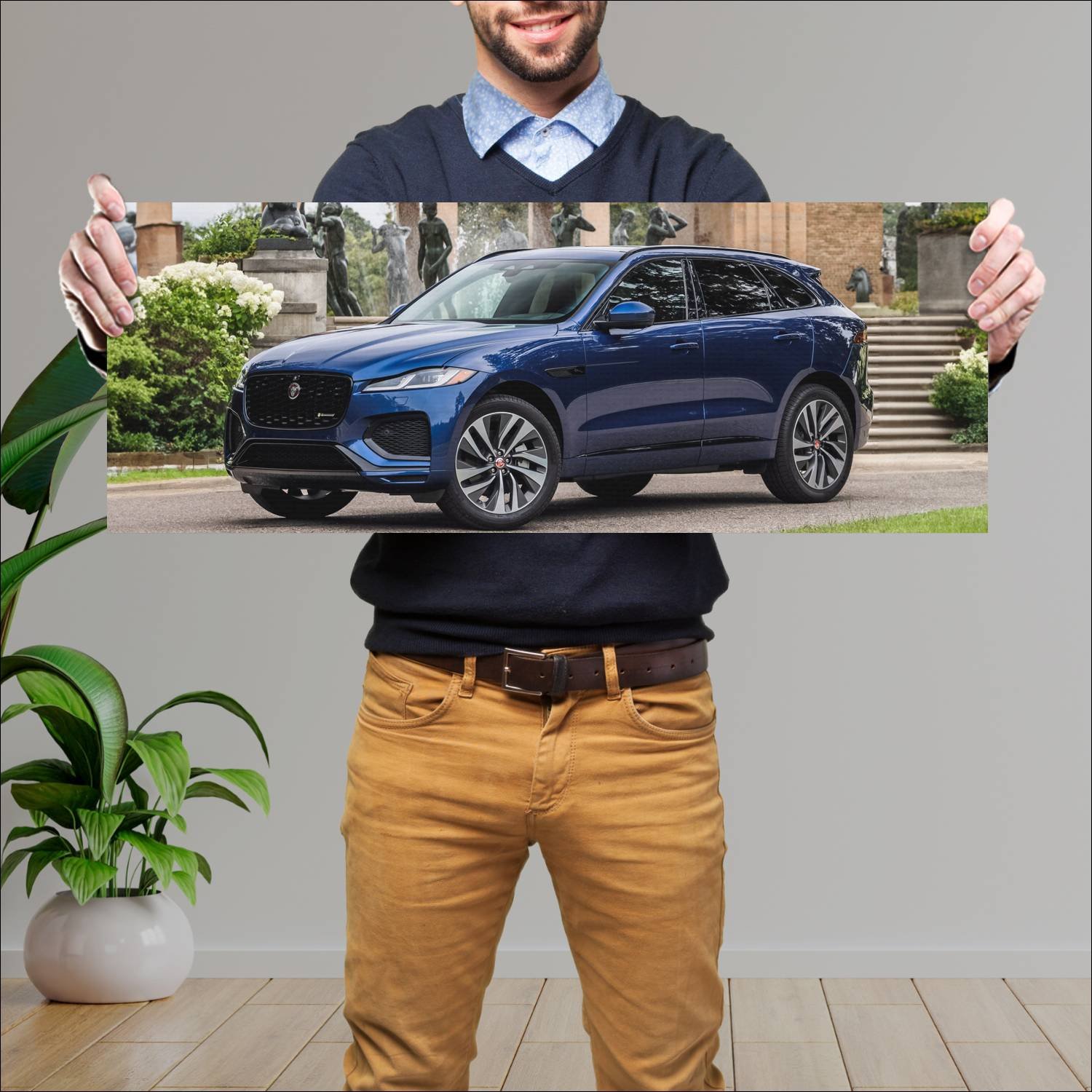 Cuadro grande 30x80cm 2021 jaguar f pace r dynamic 581 Jaguar