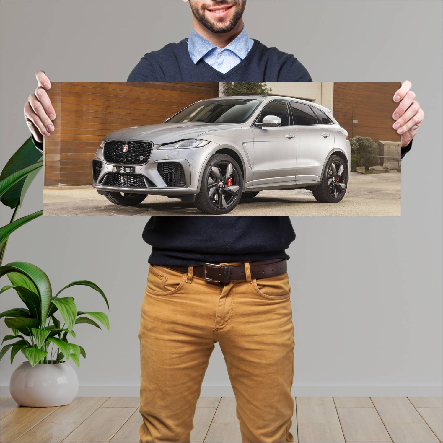 Cuadro grande 30x80cm 2021 jaguar f pace svr au 10 582 Jaguar