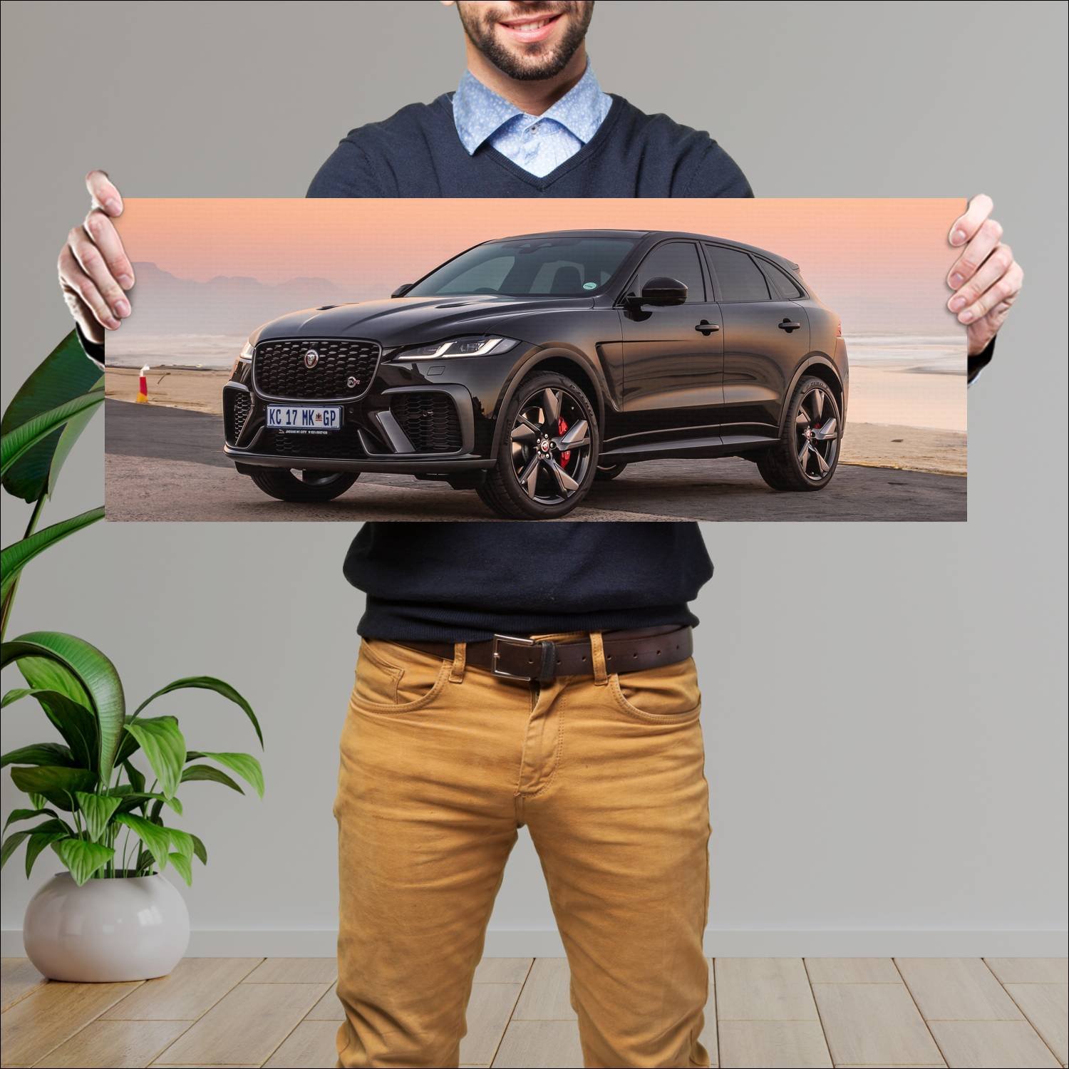 Cuadro grande 30x80cm 2021 jaguar f pace svr za 10 583 Jaguar