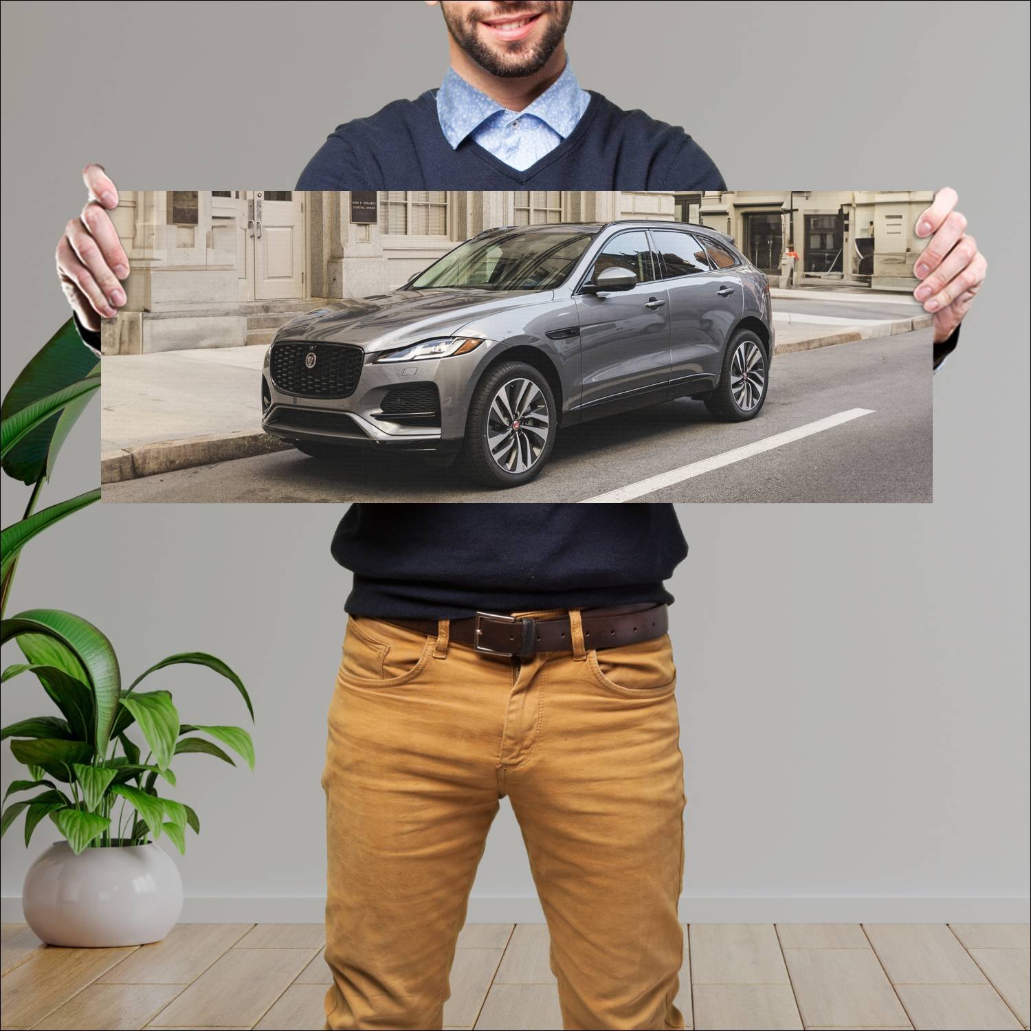 Cuadro grande 30x80cm 2021 jaguar f pace us auto 584 Jaguar