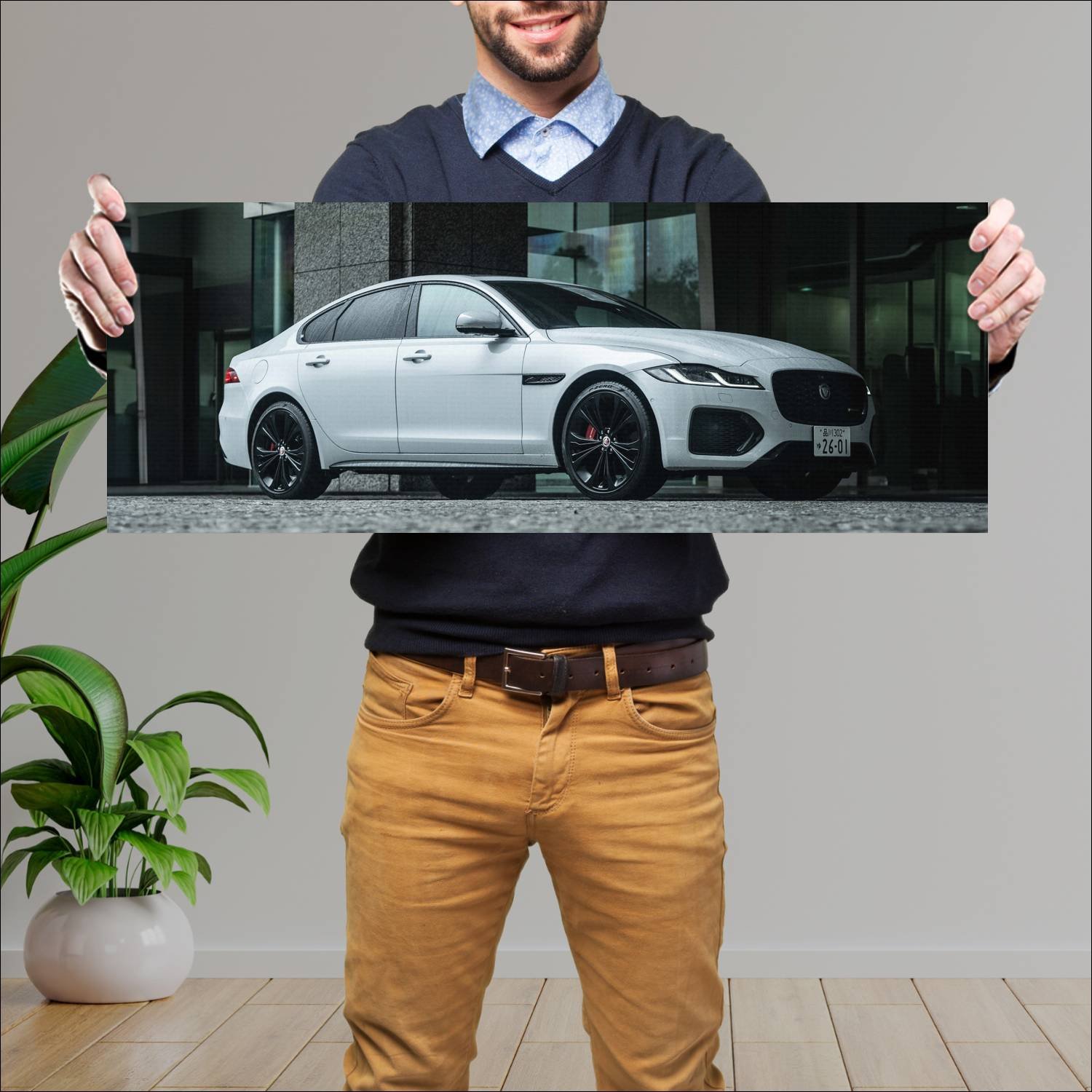 Cuadro grande 30x80cm 2021 jaguar xf r dynamic bla 588 Jaguar