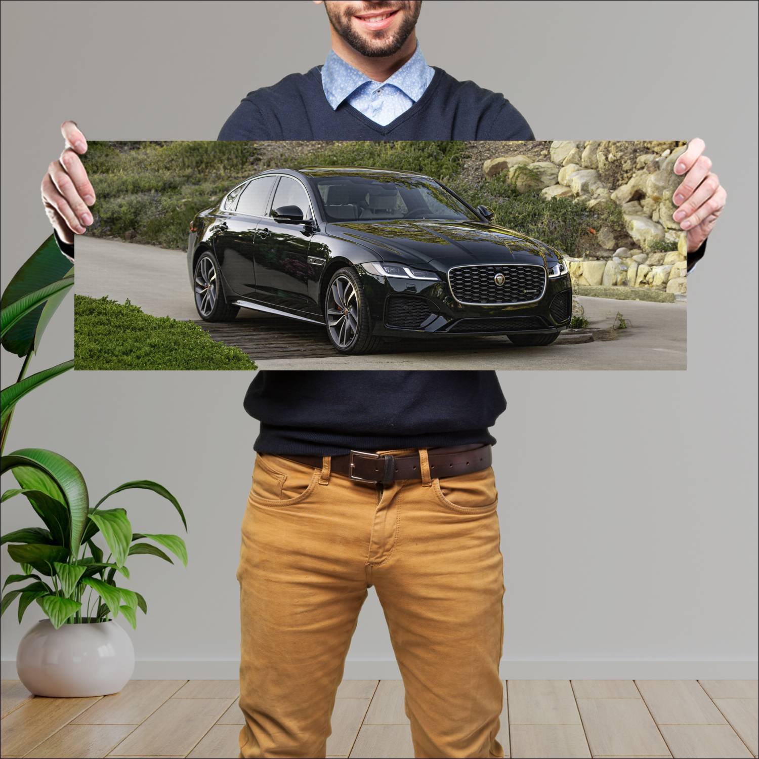 Cuadro grande 30x80cm 2021 jaguar xf r dynamic us 589 Jaguar