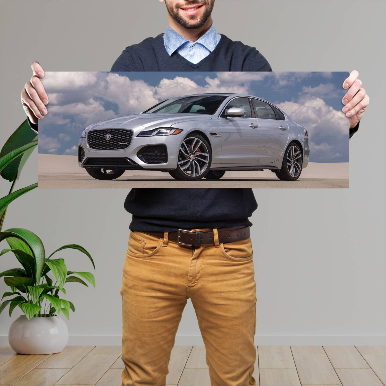 Cuadro grande 30x80cm 2021 jaguar xf r dynamic us 590 Jaguar