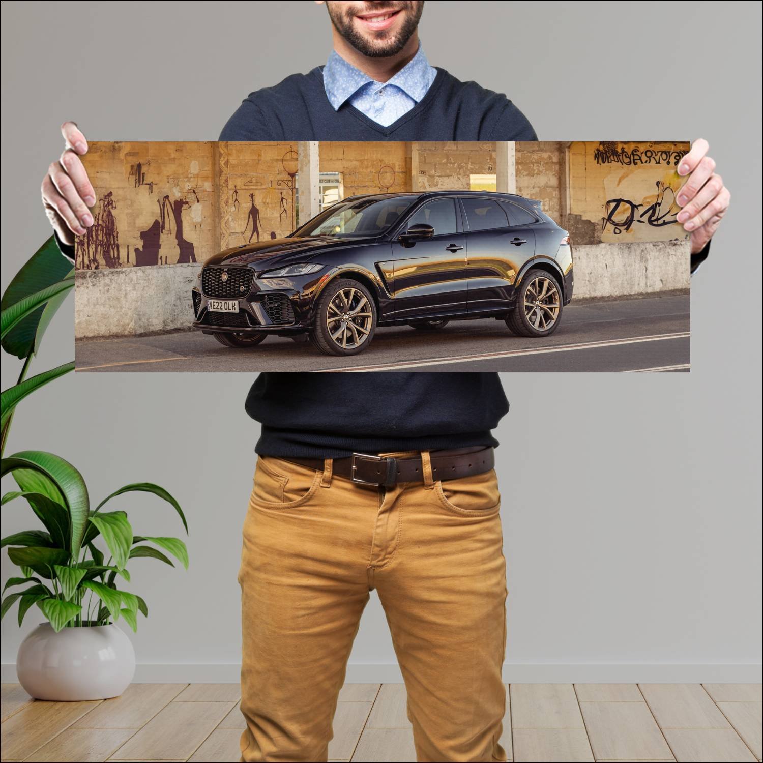 Cuadro grande 30x80cm 2022 jaguar f pace svr editi 593 Jaguar