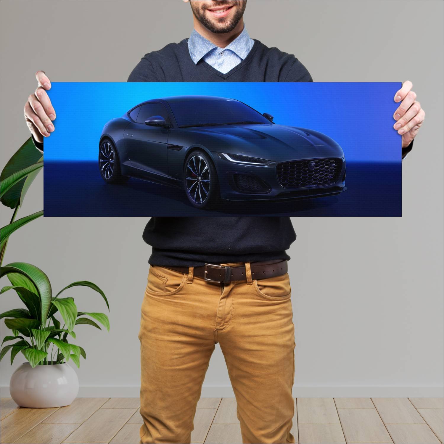 Cuadro grande 30x80cm 2022 jaguar f type r 75 coup 596 Jaguar
