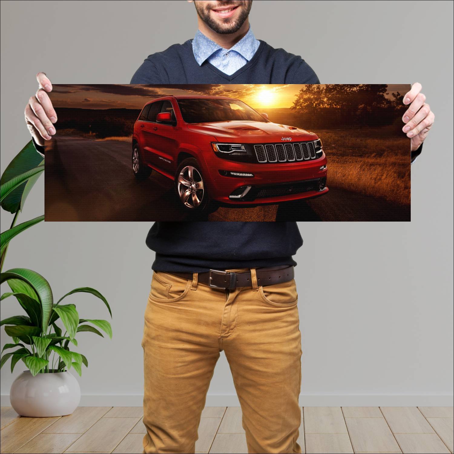 Cuadro grande 30x80cm 2013 jeep grand cherokee srt 48 Jeep