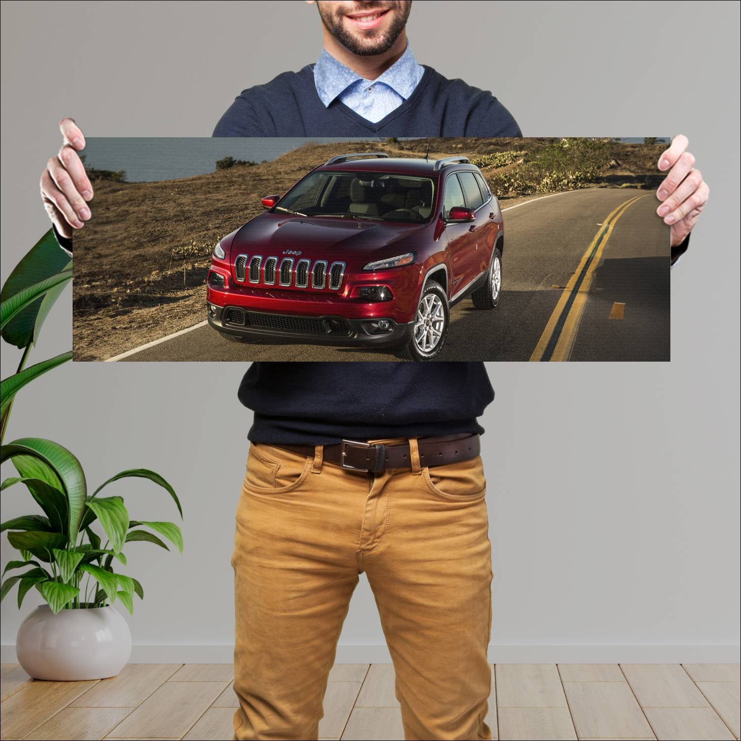 Cuadro grande 30x80cm 2014 jeep cherokee latitude 51 Jeep
