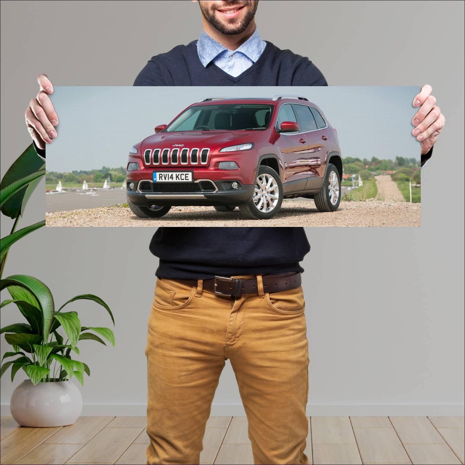 Cuadro grande 30x80cm 2014 jeep cherokee limited u 54 Jeep