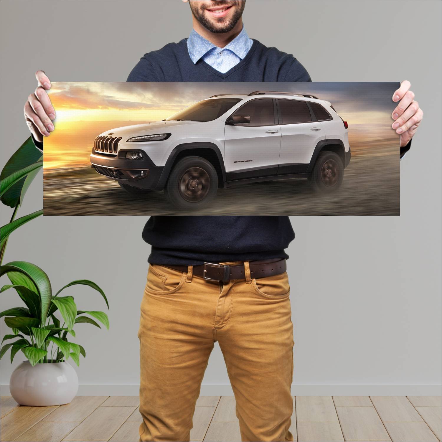 Cuadro grande 30x80cm 2014 jeep cherokee sageland 55 Jeep