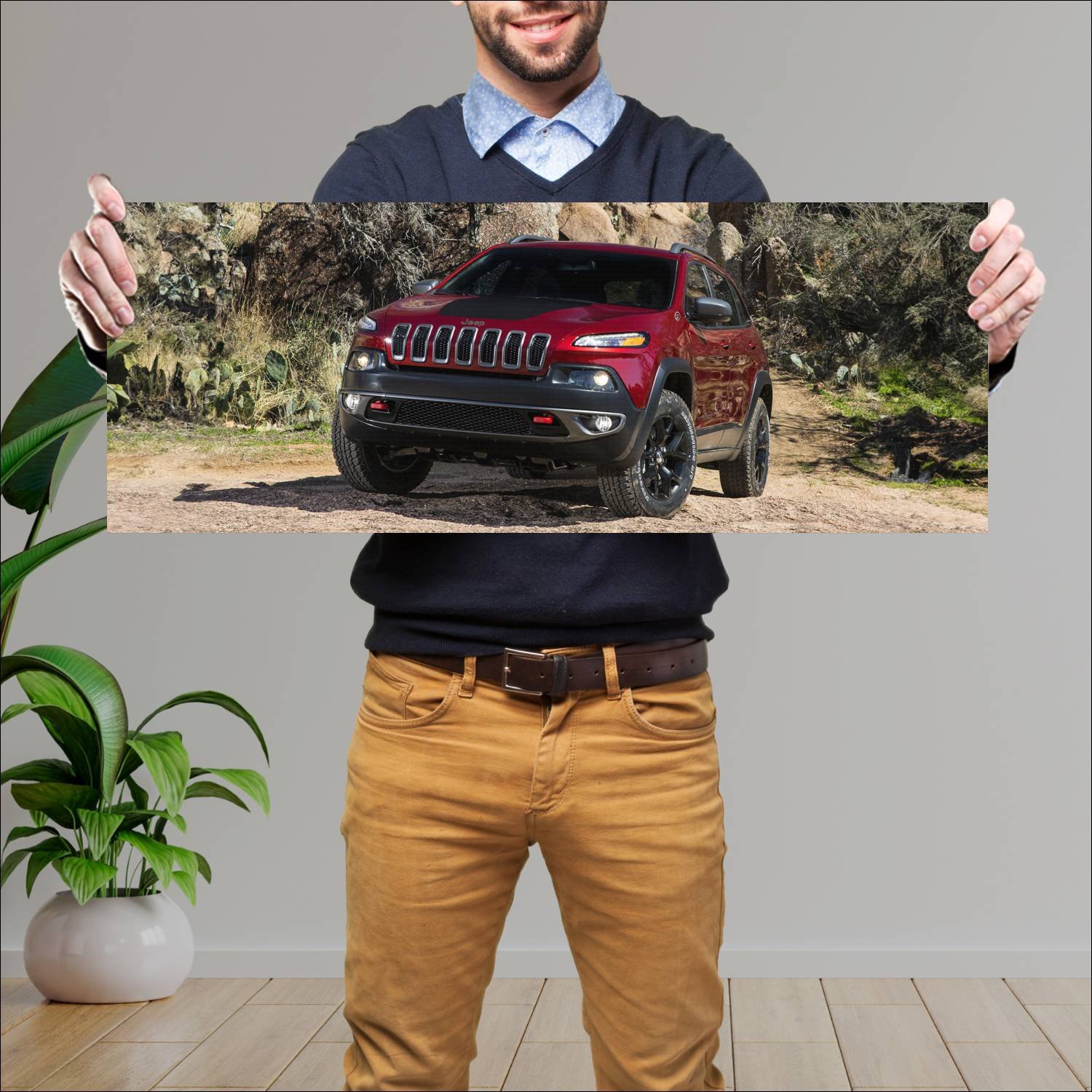 Cuadro grande 30x80cm 2014 jeep cherokee trailhawk 56 Jeep