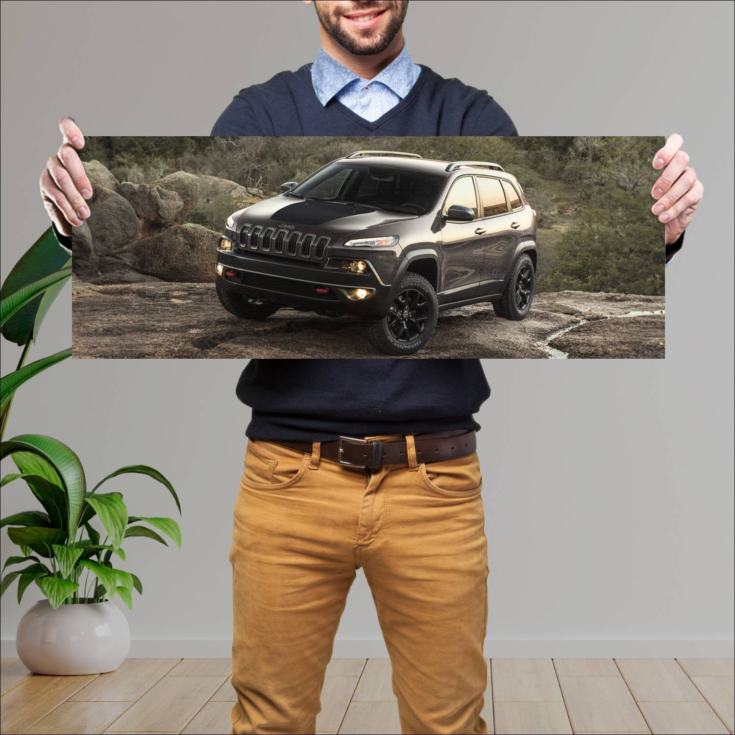 Cuadro grande 30x80cm 2014 jeep cherokee trailhawk 57 Jeep