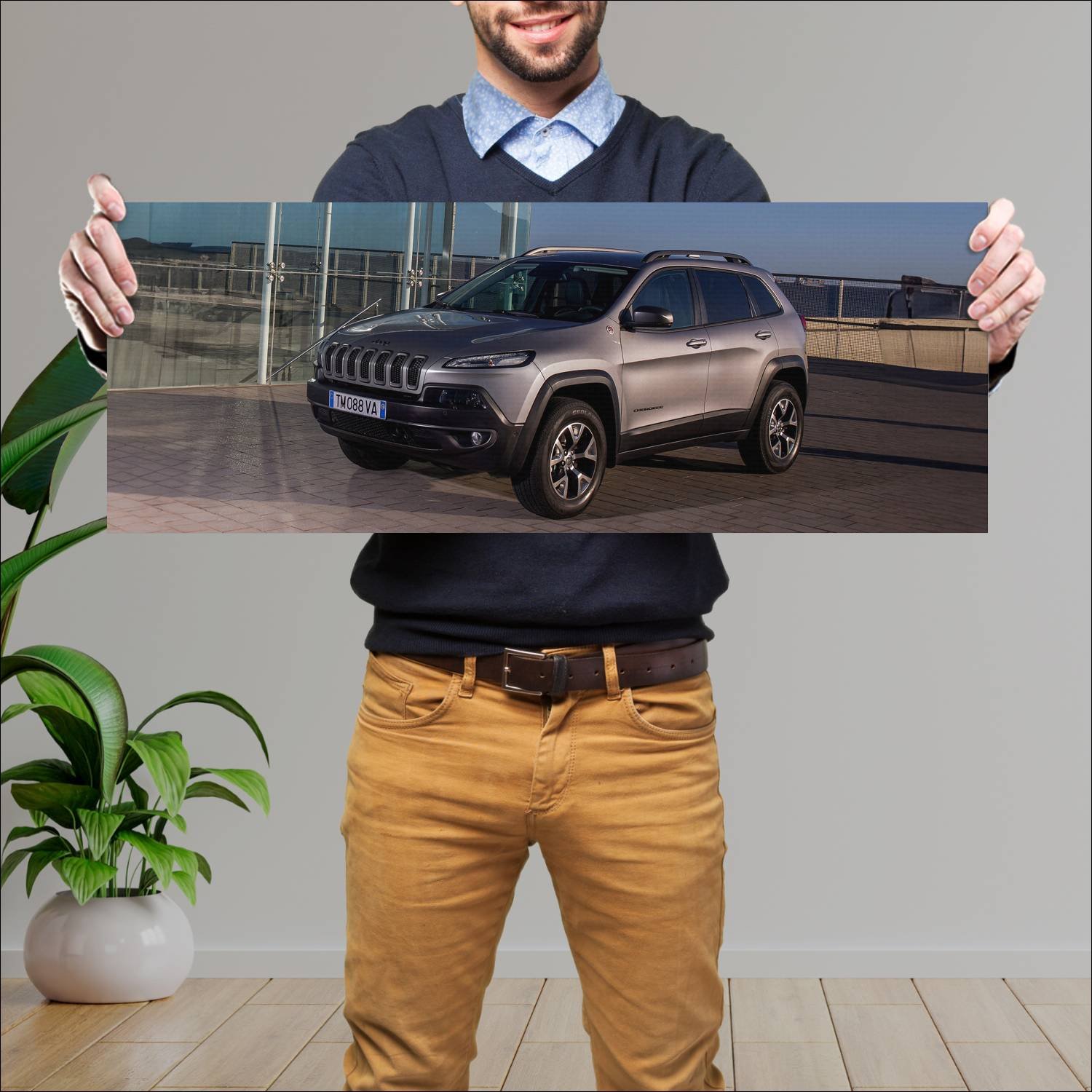 Cuadro grande 30x80cm 2014 jeep cherokee trailhawk 58 Jeep