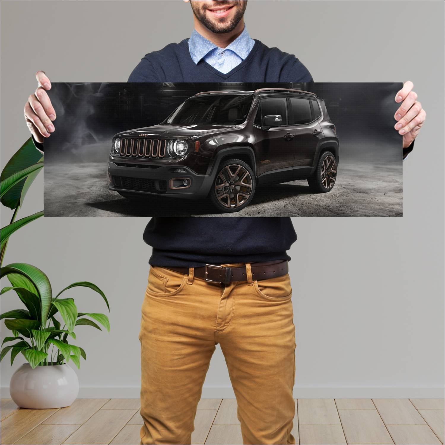 Cuadro grande 30x80cm 2014 jeep renegade zi you xi 60 Jeep