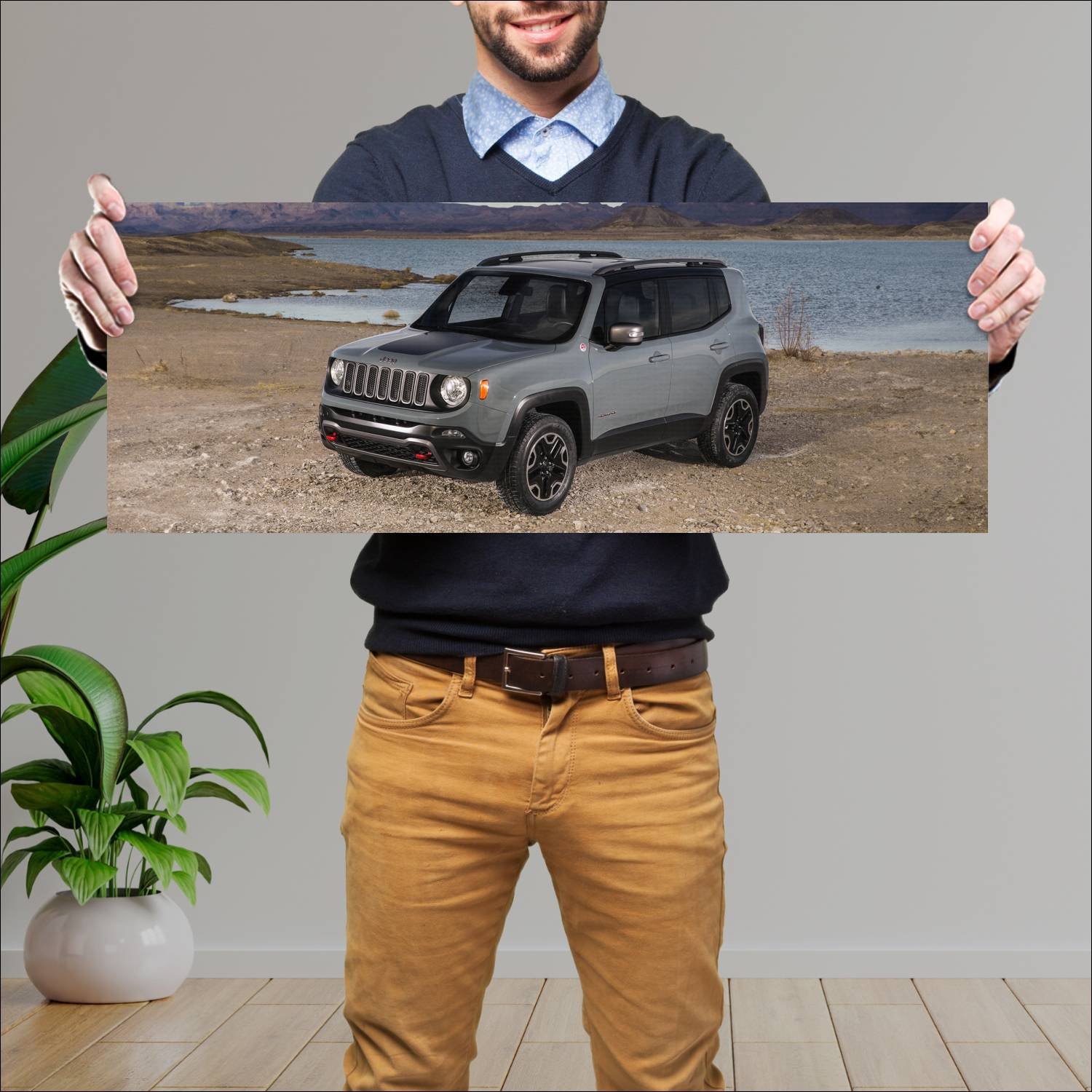 Cuadro grande 30x80cm 2015 jeep renegade trailhawk 69 Jeep