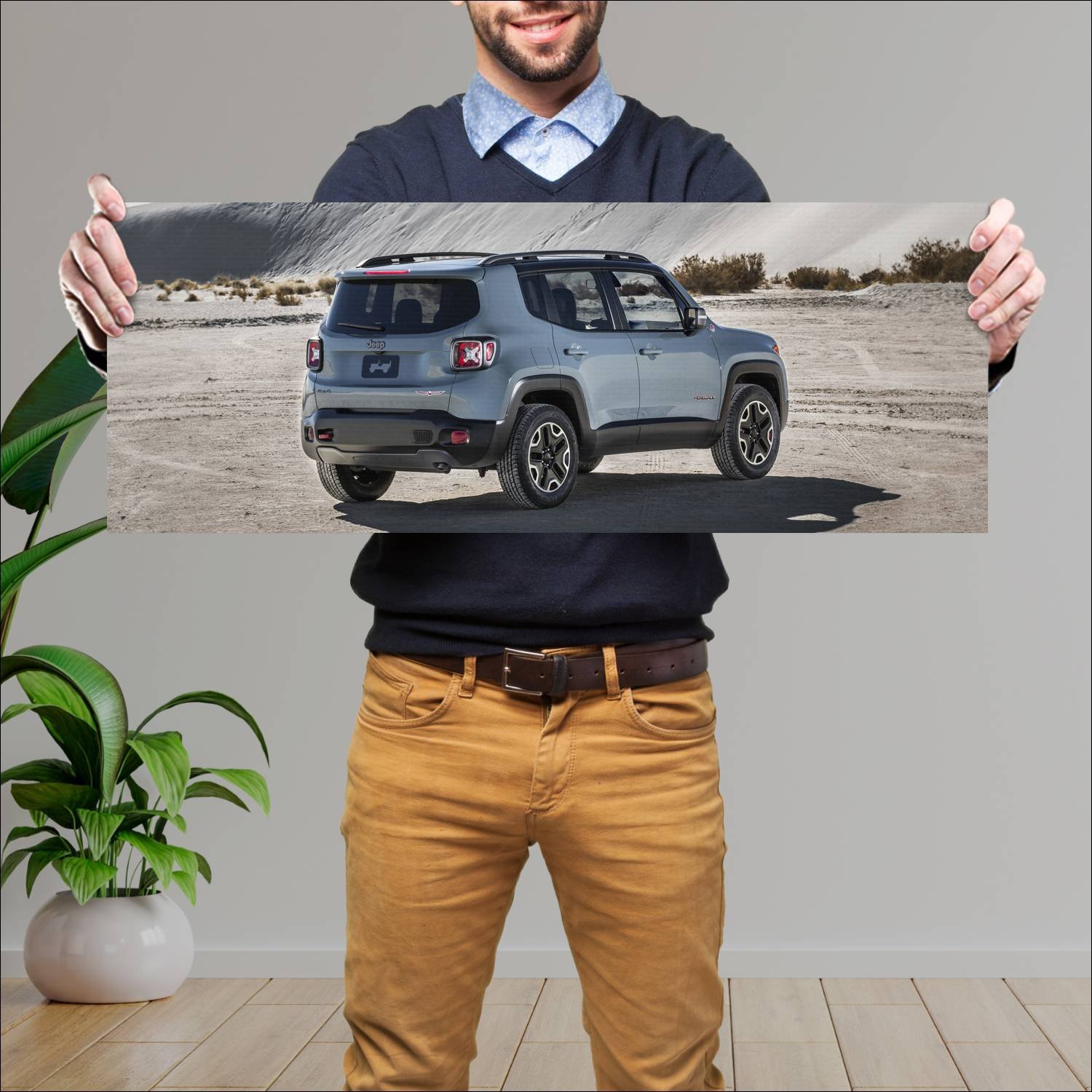 Cuadro grande 30x80cm 2015 jeep renegade trailhawk 70 Jeep