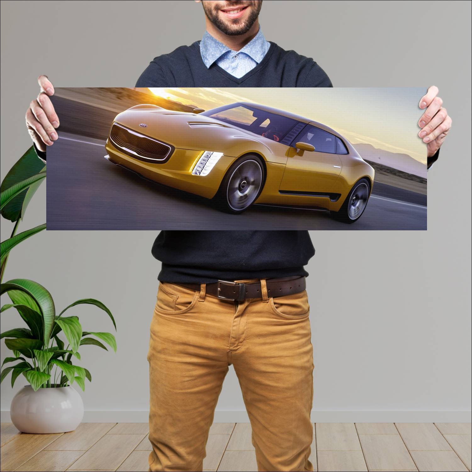 Cuadro grande 30x80cm 2014 kia gt4 stinger auto 60 Kia