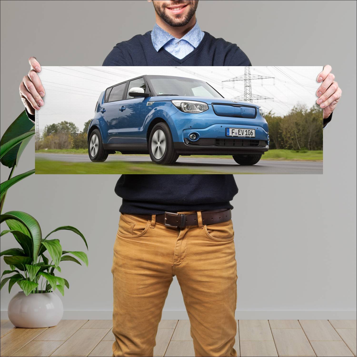 Cuadro grande 30x80cm 2014 kia soul ev eu auto 70 Kia